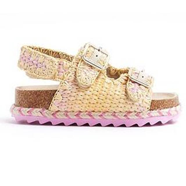 River Island Mini Girls Ombre Raffia Sandals - Pink, Pink - Light, Size 6 Younger