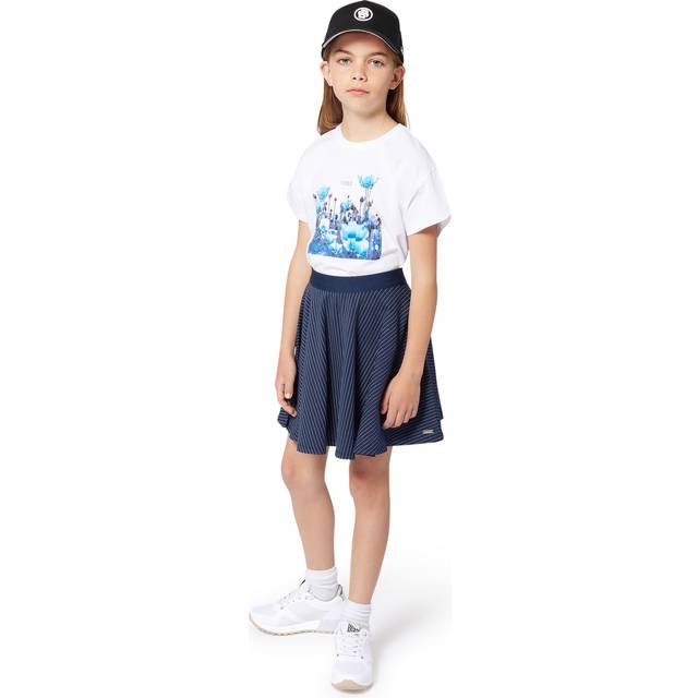 Boss Girls Blue Pinstripe Jersey Skater Skirt - 5 year