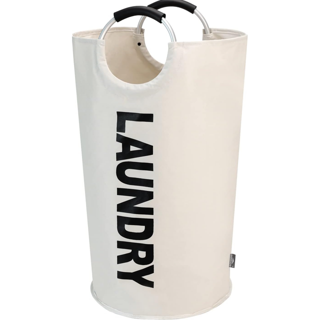 DOKEHOM 125L X-Large Laundry Basket  Collapsible Laundry Bag  Freestanding Tall Clothes Hamper  Foldable Washing Bin (Beige)