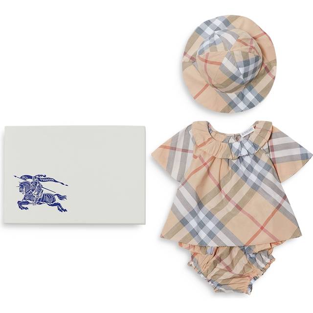 Burberry Baby Girls Beige Check Cotton Shorts Set - 18 month