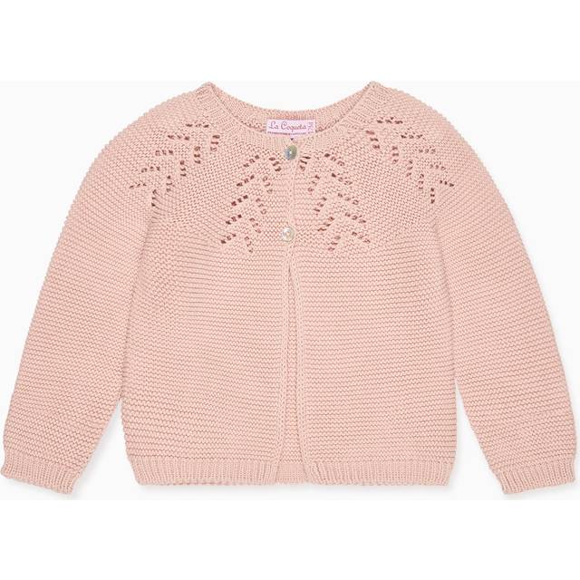 Dusty Pink Antonella Cotton Baby Girl Cardigan - 2Y