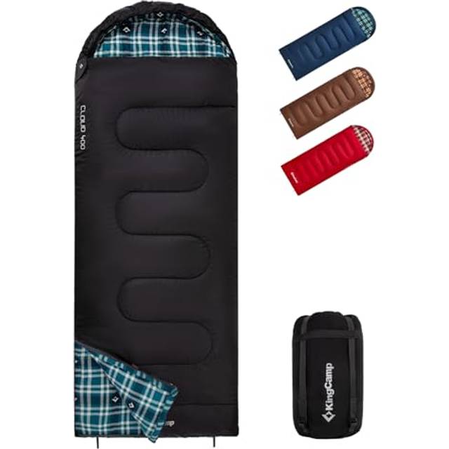 KingCamp Unisex vuxen sovsäck vinter, 400 g svart R, 230 × 90 cm