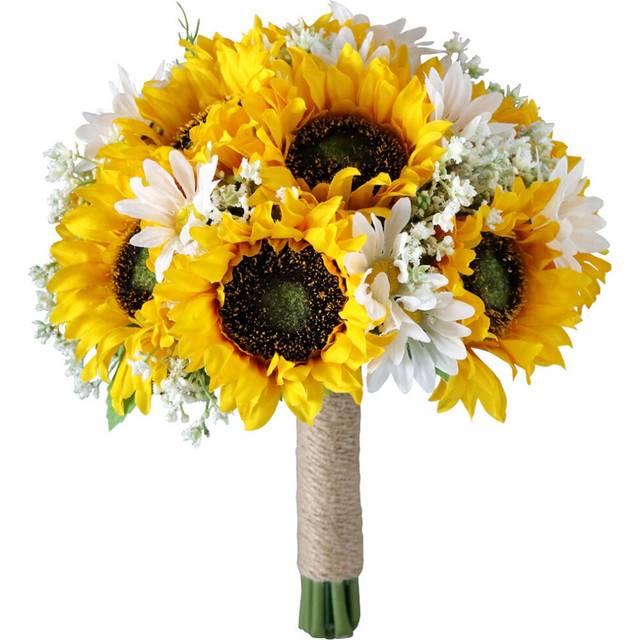Artificial Sunflower Bridal Bouquet Romantic Handmade Holding Flower