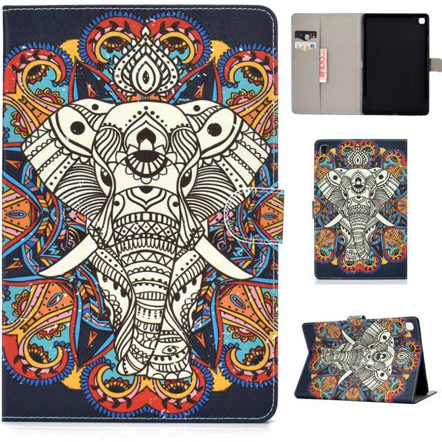 Samsung Galaxy Tab S5e mönstrat läderfodral - Elefant