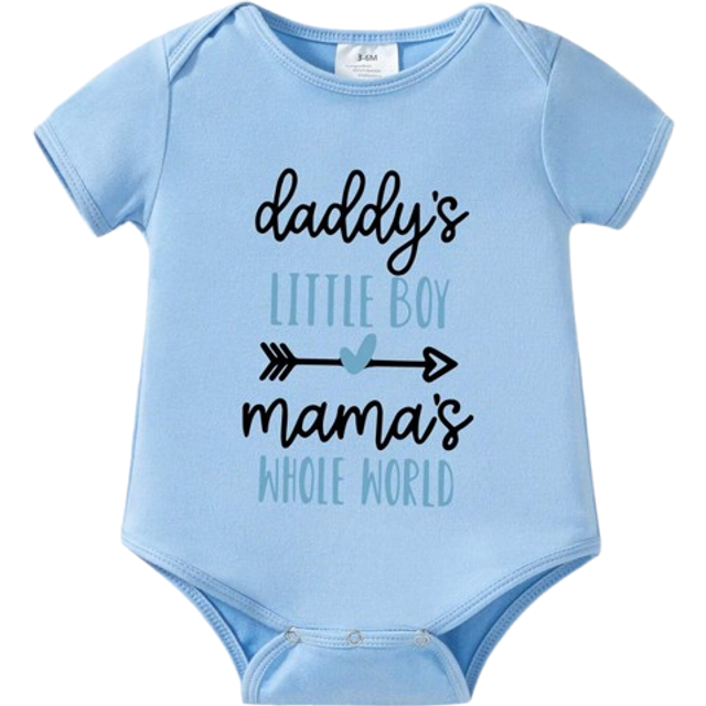 SHEIN Baby Boy Casual Slogan Print Short Sleeve Romper