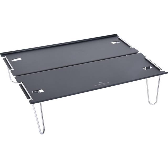 (Black) Camping Table Lightweight Hard-Topped Folding Table Aluminium Alloy Mini Table with Carry Bag