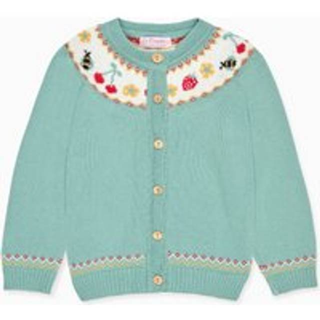 Sage Green Verano Cotton Girl Cardigan - 7Y