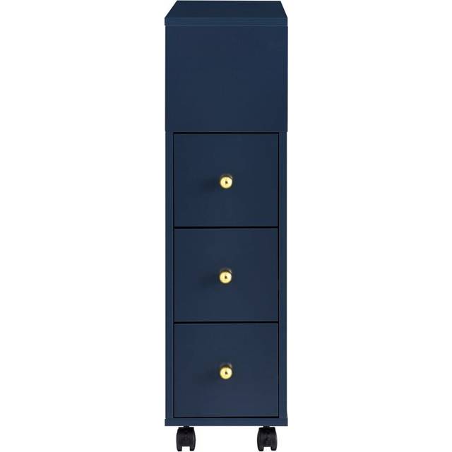 Toilet Paper Roll Holder Slim Bathroom Cabinet on Wheels,BZR195-B - Sobuy