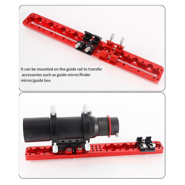 Multi-Function Finderscope Dovetail with Locking Screw Guide Scope Adapter Bracket for Astronomical Telescope,Black