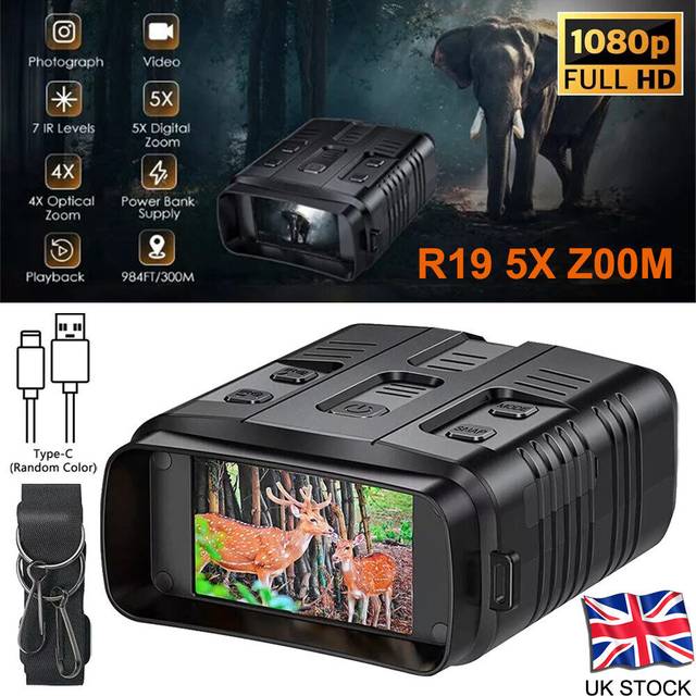 1080P Infrared Night Vision Device 5X Binocular Day Use Photo Video Taking Digital Zoom for Hunting Boating