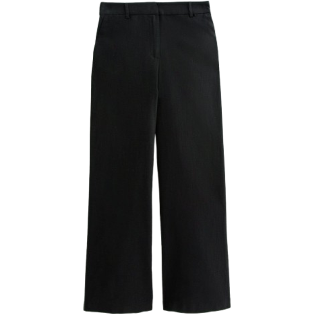 New Look – Svarta linnebyxor med vida ben, del av set-Svart/a