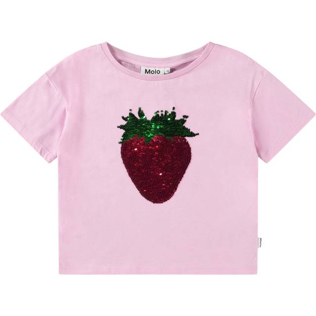 Molo Roseanna T-shirt Glitter Strawberry | Rosa | 116 cm