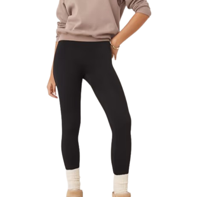 New Look Women's Black Ribbed Seamless Leggings - S
