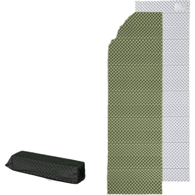 (Green) Upgraded 2.5cm Thicken Aluminum Membrane Foldable Camping Moisture-Proof Pad Egg Created IXPE Foam Mattress mat