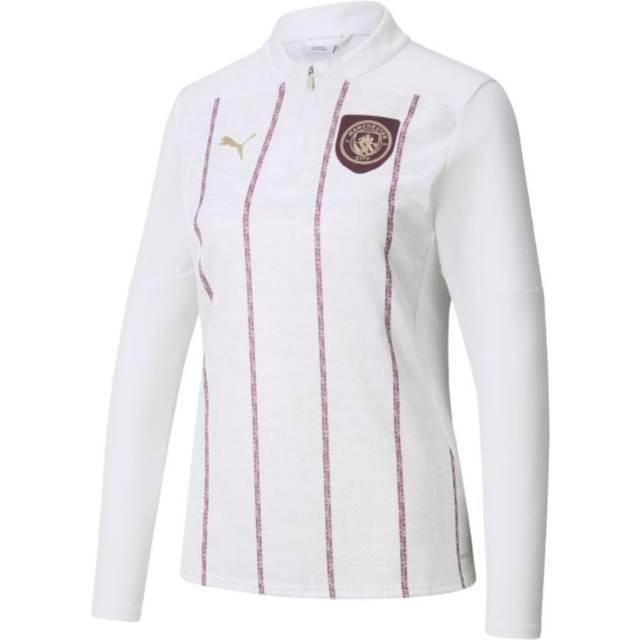 '24-'25 Man City Prematch Half Zip Top (White) Men's Polyester Manchester City Made By: Puma