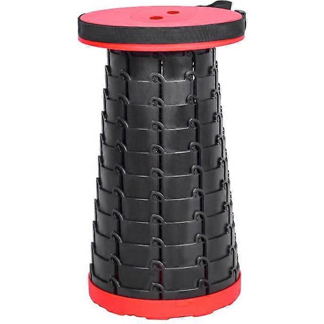 (red, One size) Portable Collapsible Telescoping Stool Folding Stool With Load Capacity 150kg Retractable Folding Stool Camping Stool For Outdoor Hiki
