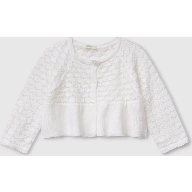 Benetton Baby Textured Knit Cardigan, Optical White