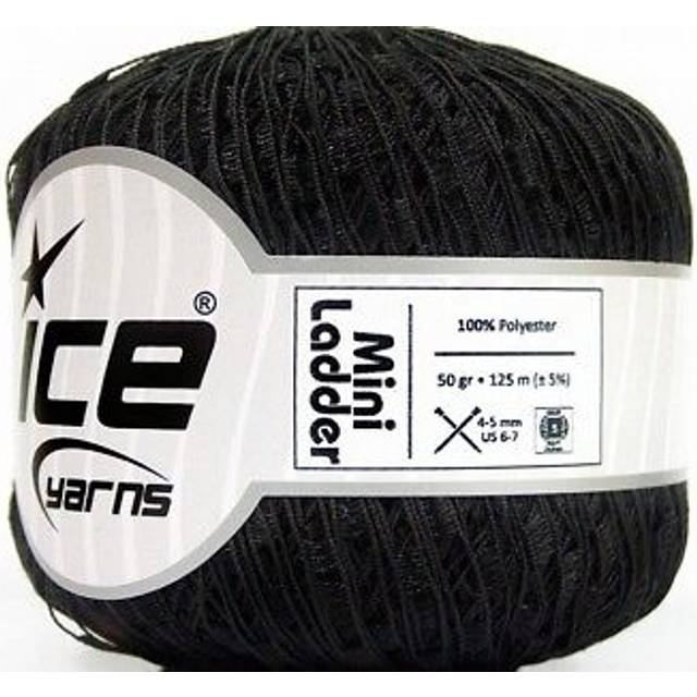 Black Mini Ladder Ribbon Yarn - 50 Gram  136 Yards