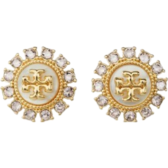 Tory Burch Kira Crystal Stud Earrings GOLD/MOP/CRY • Price » Tory Burch Kira Crystal Stud Earrings GOLD/MOP/CRY • Price »