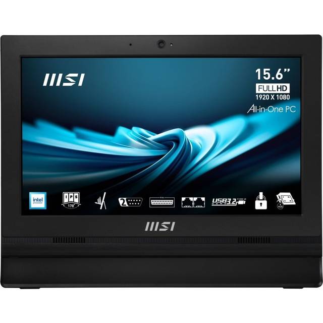 MSI Pro AP162T ADL Intel N100 All in One PC (4GB RAM 128GB SSD Windows 11PRO) 15.6 Inch Single-Resistive touch Screen/UHD Graphics/Dual COM Port/LPT Port/Dual LAN/VGA/WiFi 5/BT 5.1/VESA/SD Card Reader