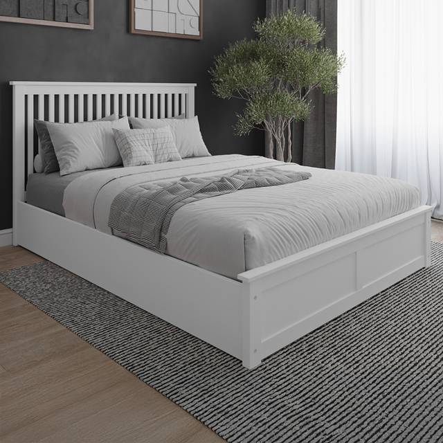 Flair Airedale Kingsize Wooden Ottoman White