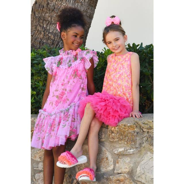 Angel's Face Girls Pink Sequin Tulle Dress - 6-7 year