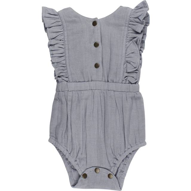 Organic Muslin Ruffle Bodysuit in Blueberry