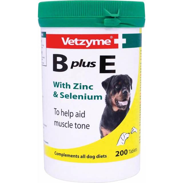 Vetzyme b+e dog vitamins 200 tablets with zinc & selenium | 1 or 2 pack