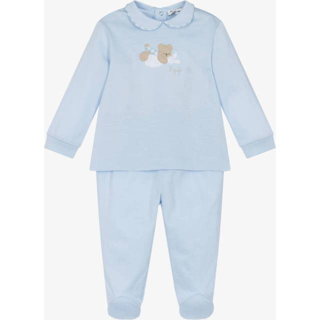 Il Gufo Boys Blue Cotton Bear 2 Piece Babygrow - 3 month