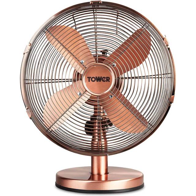 Tower Copper Metal Desk Fan 12 inch - 43 x 33 x 25cm