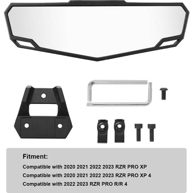 UTV Convex Rear View Center Mirror RZR HighClear Rearview Mirror Compatible with RZR PRO XP4 black
