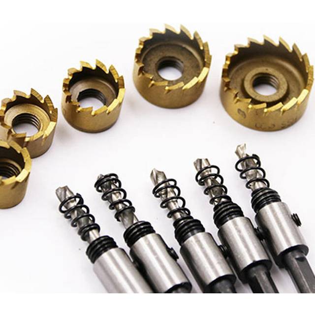 5Pcs HSS Hole Saw Kit 1630mm Hole Cutters Drill bit for Metal Stainless Steel Wood Door Window multicolour