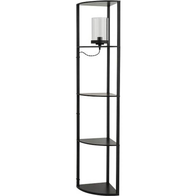 Keates Corner Shelved Floor Lamp - Black