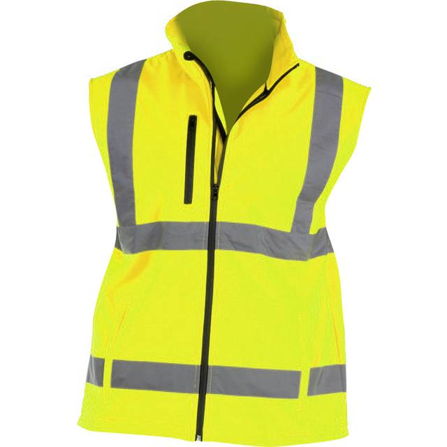(S, Hi-Vis Yellow) Yoko Mens Hi Vis Softshell Bodywarmer / Workwear