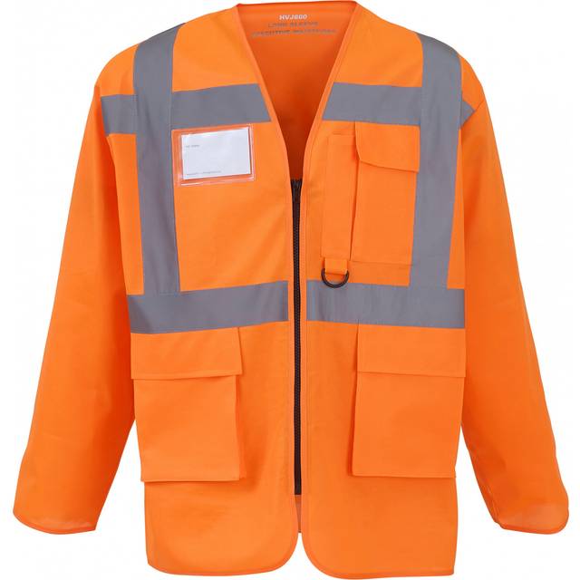 YOKO Hi-vis Executive Long Sleeve Waistcoat (HVJ800) Orange S