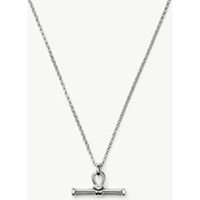 Ridge T-Bar Chain Necklace | Silver Plated