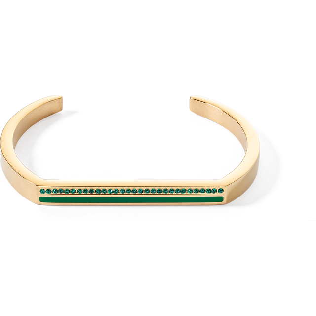 COEUR DE LION Armreif Cuff Square Stripes gold-grün