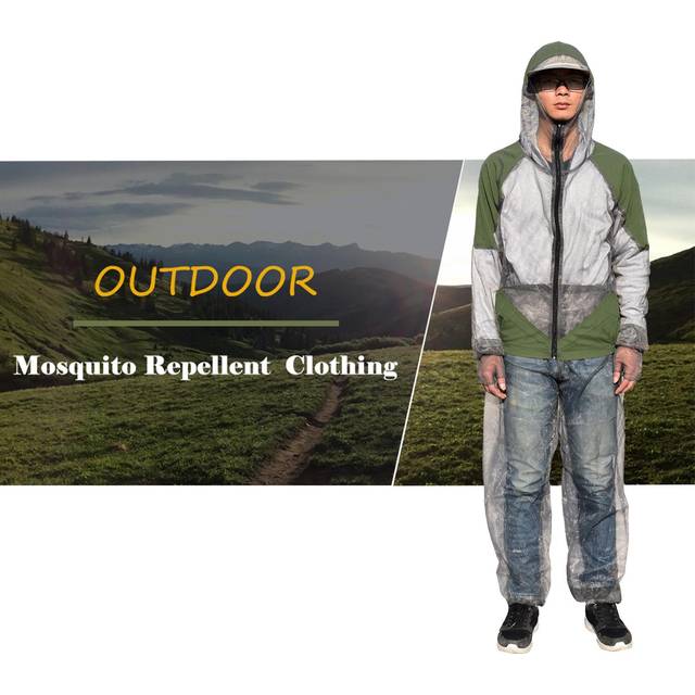 Outdoor Mosquito Repellent Suit Bug Jacket Mesh Hooded Suits Fishing Hunting Camping Jacket Insect L