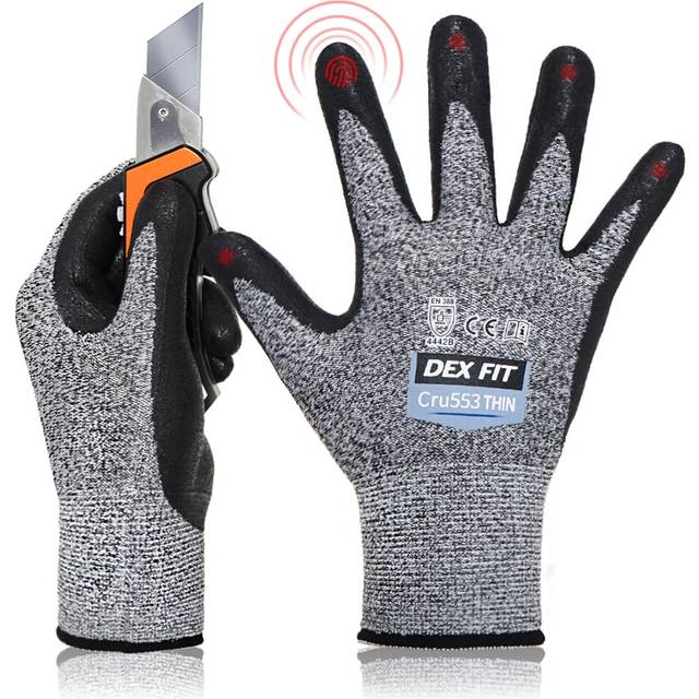 DEX FIT Level 5 Precision Cut Resistant Gloves Cru553 Thin  Firm Grip