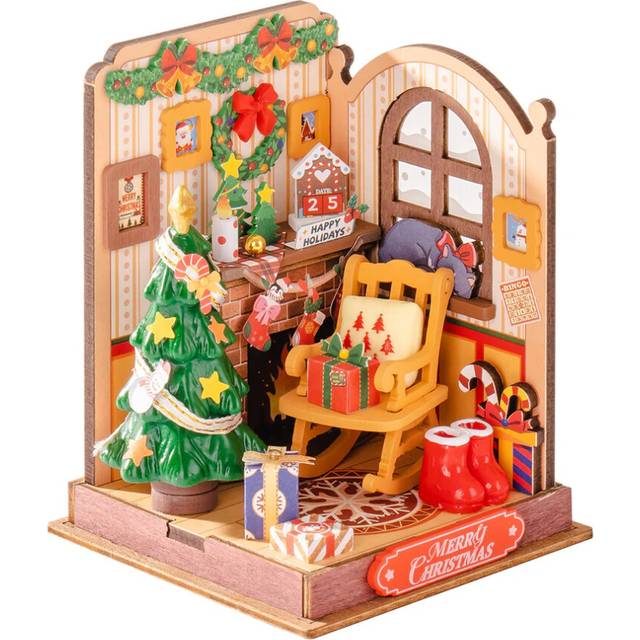 Rolife Christmas Fireplace DIY Miniature House - Black
