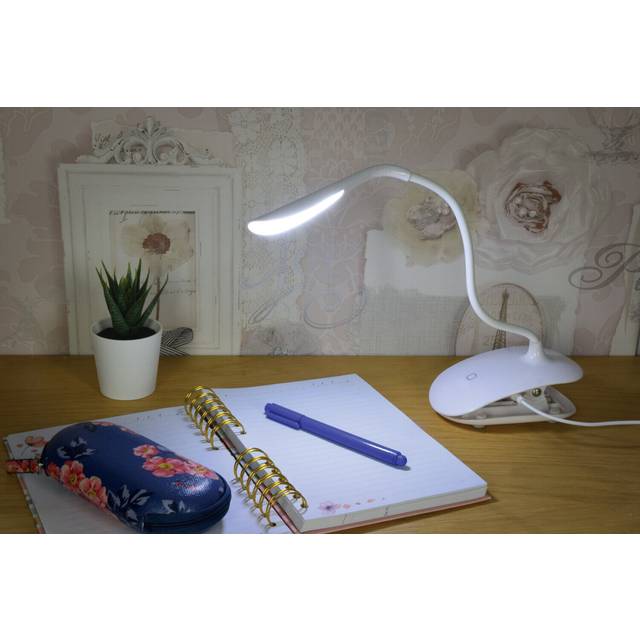 Usb led clip on desk lamp flexible stem electronics jewellery repair white