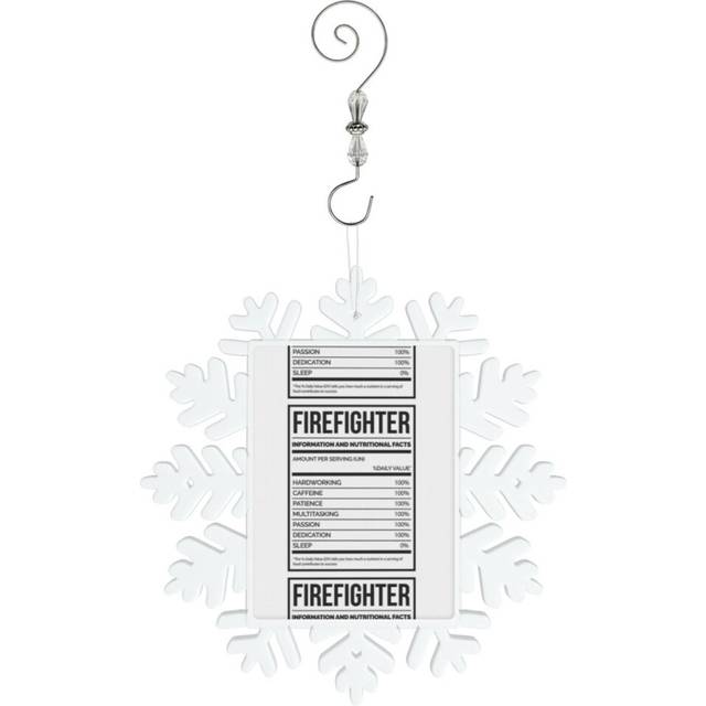 (Firefighter Funny Firefighting Nutrition Labe Perfect Gift For You And Friends=6011) Christmas Ornament Snowflake Tree Decoration Car Hanging Charm G
