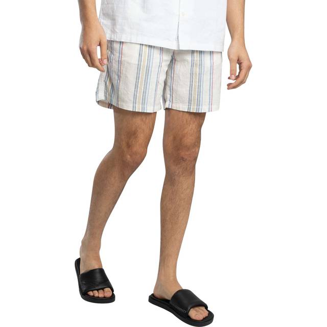 Short en coton à rayures - Blanc - XS