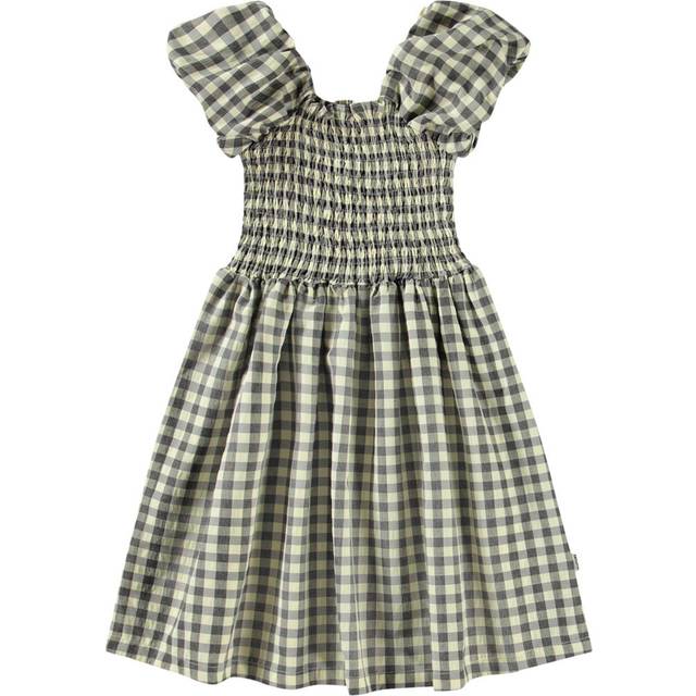 Molo Cherisla Short-Sleeved Dress Sun Check 110/116 cm  Gul  110/116 cm  kvinna
