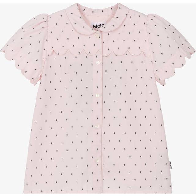 Molo Girls Pink & Black Dot Cotton Blouse - 2-3 year