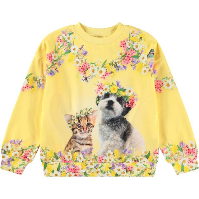 Molo Girls Yellow Cotton Floral Sweatshirt - 2 year
