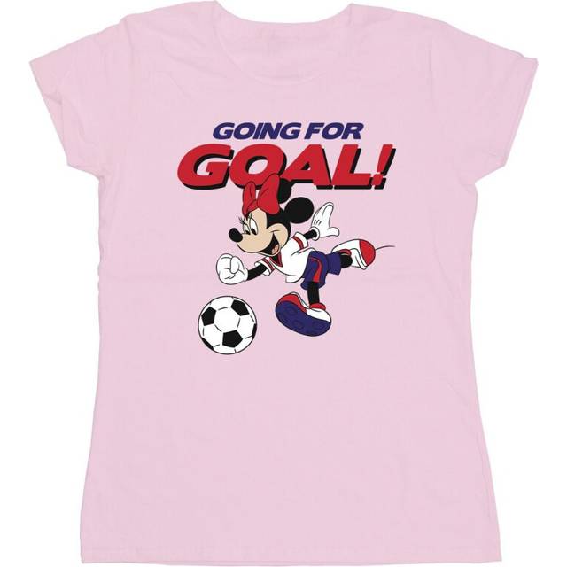 (XL, Baby Pink) Disney Womens/Ladies Minnie Mouse Going For Goal Cotton T-Shirt