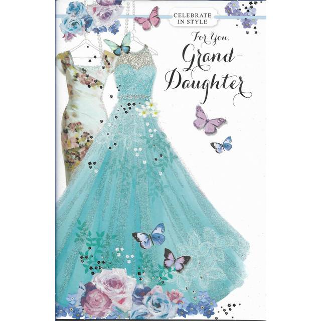 Granddaughter birthday card 9"x6" grandaughter lovely words verse nice message