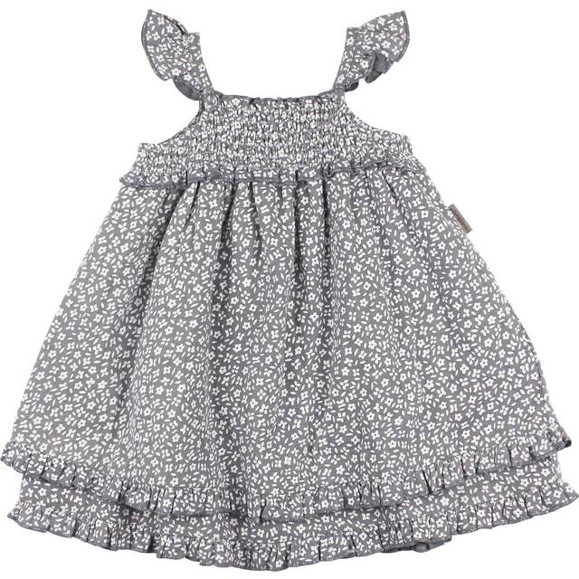 Kids' Organic Muslin Summer Dress in Blueberry Floral