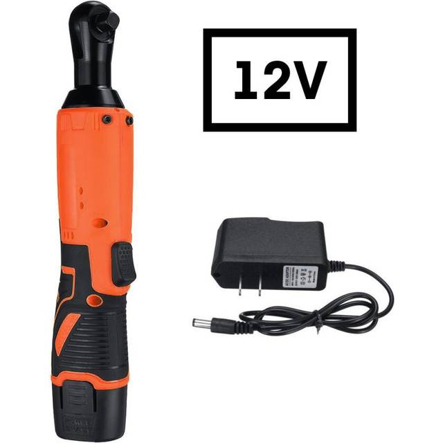 (12V) Cordless 3/8Inch Electric Ratchet Wrench Set Right Angle Wrench Power Ratchet Tool w/ 1Pcs Lithium-Ion Battery